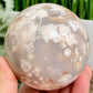 Flower Agate Sphere Healing Crystal Ball 676g 79mm