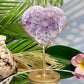 Amethyst Heart with Stand Healing Crystal Carving 392g