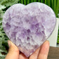 Amethyst Heart with Stand Healing Crystal Carving 392g