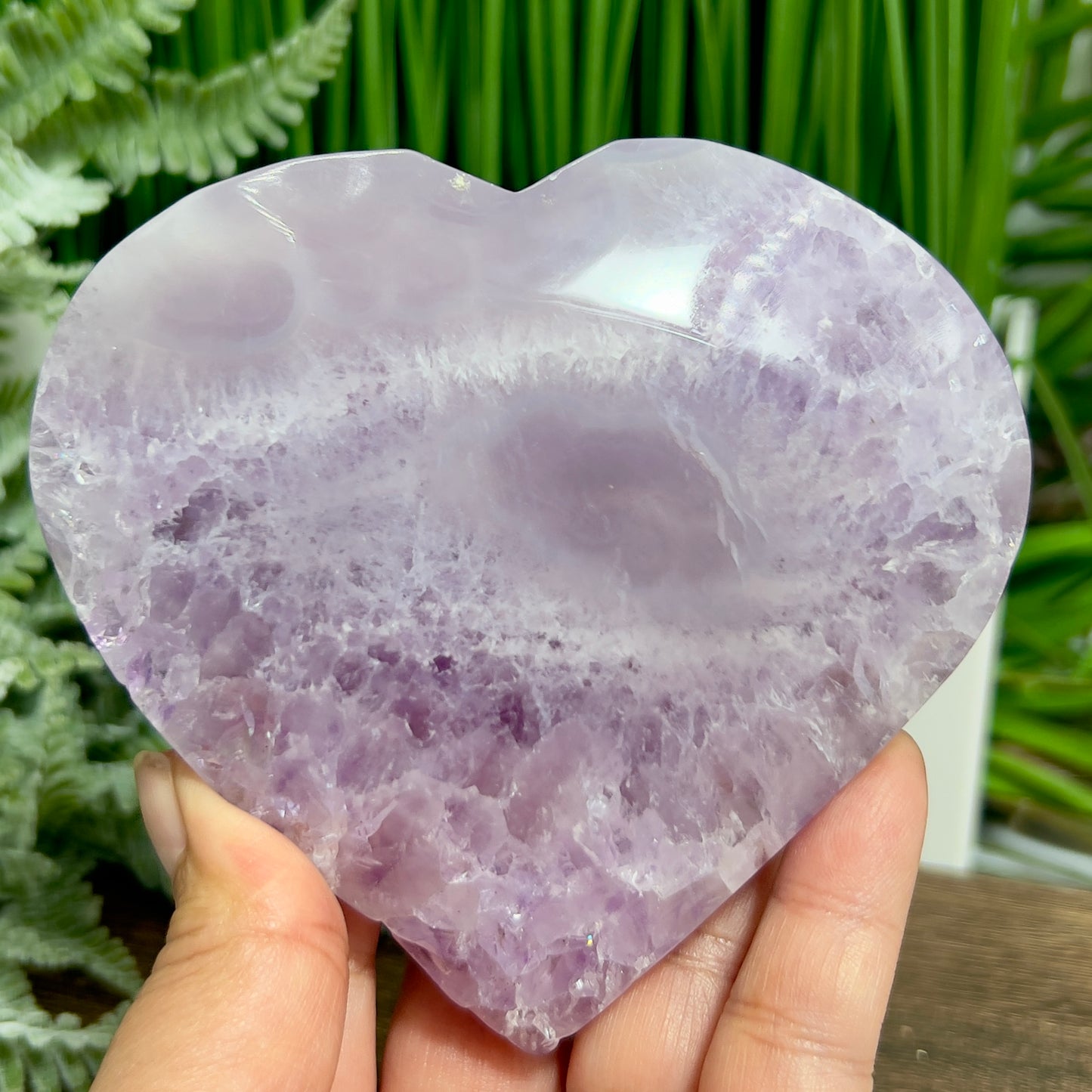 Amethyst Heart with Stand Healing Crystal Carving 392g