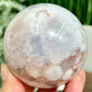 Flower Agate Sphere Healing Crystal Ball 452g 70mm