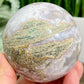 Flower Agate Sphere Healing Crystal Ball 452g 70mm