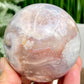 Flower Agate Sphere Healing Crystal Ball 452g 70mm