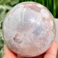 Flower Agate Sphere Healing Crystal Ball 452g 70mm