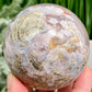 Flower Agate Sphere Healing Crystal Ball 452g 70mm