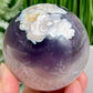 Flower Agate Purple Quartz Sphere Crystal Ball 496g 71mm