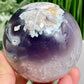 Flower Agate Purple Quartz Sphere Crystal Ball 496g 71mm