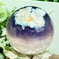 Flower Agate Purple Quartz Sphere Crystal Ball 496g 71mm