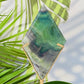 Rainbow Fluorite Diamond Rhombus on Stand Healing Crystal Home Decoration