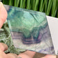 Rainbow Fluorite Diamond Rhombus on Stand Healing Crystal Home Decoration