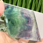 Rainbow Fluorite Diamond Rhombus on Stand Healing Crystal Home Decoration