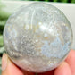 Flower Agate With Quartz Sphere Healing Crystal Ball 224g 55mm