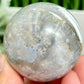 Flower Agate With Quartz Sphere Healing Crystal Ball 224g 55mm