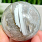 Flower Agate With Quartz Sphere Healing Crystal Ball 224g 55mm