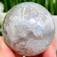 Flower Agate With Quartz Sphere Healing Crystal Ball 224g 55mm