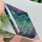 Rainbow Fluorite Diamond Rhombus on Stand Healing Crystal Home Decoration