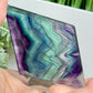 Rainbow Fluorite Diamond Rhombus on Stand Healing Crystal Home Decoration