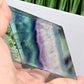 Rainbow Fluorite Diamond Rhombus on Stand Healing Crystal Home Decoration