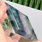 Rainbow Fluorite Diamond Rhombus on Stand Healing Crystal Home Decoration