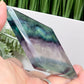 Rainbow Fluorite Diamond Rhombus on Stand Healing Crystal Home Decoration