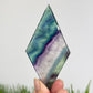 Rainbow Fluorite Diamond Rhombus on Stand Healing Crystal Home Decoration