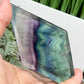 Rainbow Fluorite Diamond Rhombus on Stand Healing Crystal Home Decoration