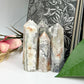 White Mexican Crazy Lace Agate Points Towers Crystal Generators