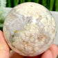 Flower Agate Sphere Healing Crystal Ball 325g 62mm