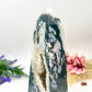 Moss Agate Tower Druzy Crystal Generator 3137g