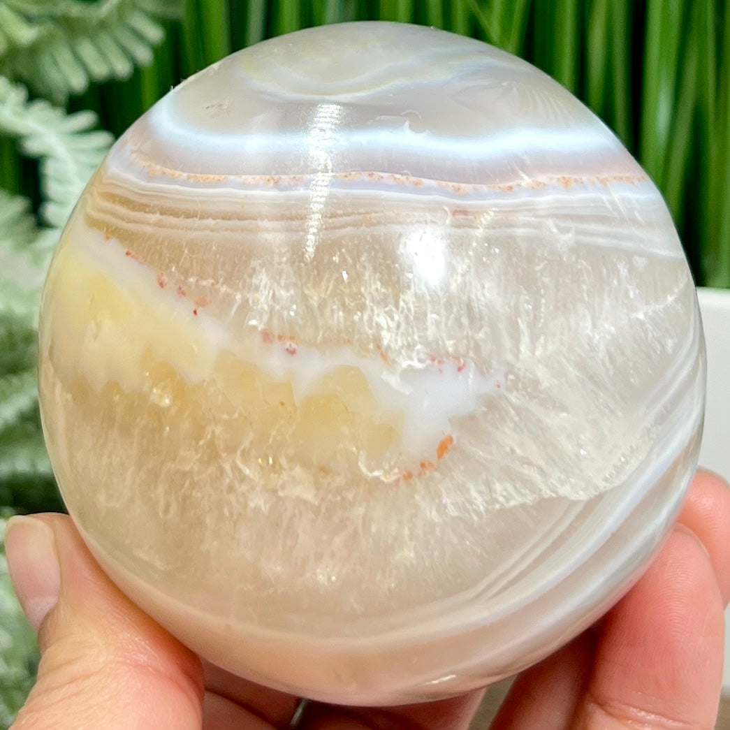 Agate Quartz Sphere Healing Crystal Ball 664g 78mm