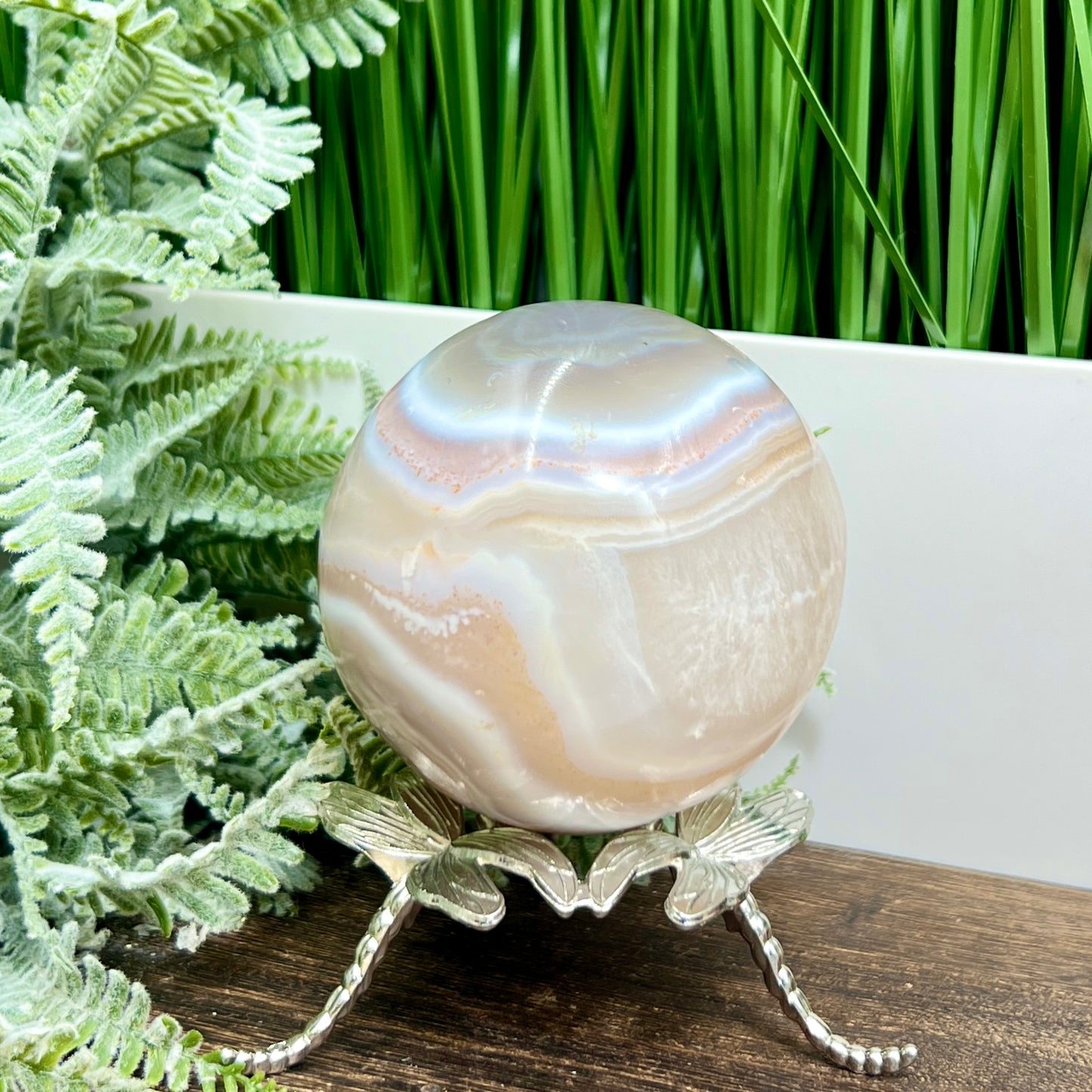 Agate Quartz Sphere Healing Crystal Ball 664g 78mm