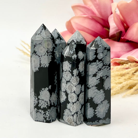 Snowflake Obsidian Points Towers Crystal Generators