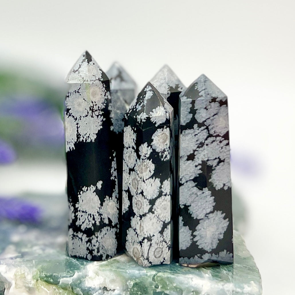 Snowflake Obsidian Points Towers Crystal Generators