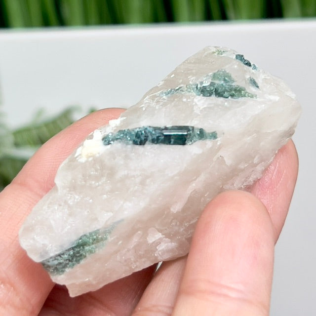 Blue Tourmaline Indicolite Quartz Specimen from Brazil Green Natural Crystal 34g