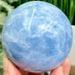 Blue Calcite Sphere Healing Crystal Ball 520g 72mm