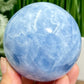 Blue Calcite Sphere Healing Crystal Ball 520g 72mm