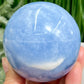 Blue Calcite Sphere Healing Crystal Ball 520g 72mm