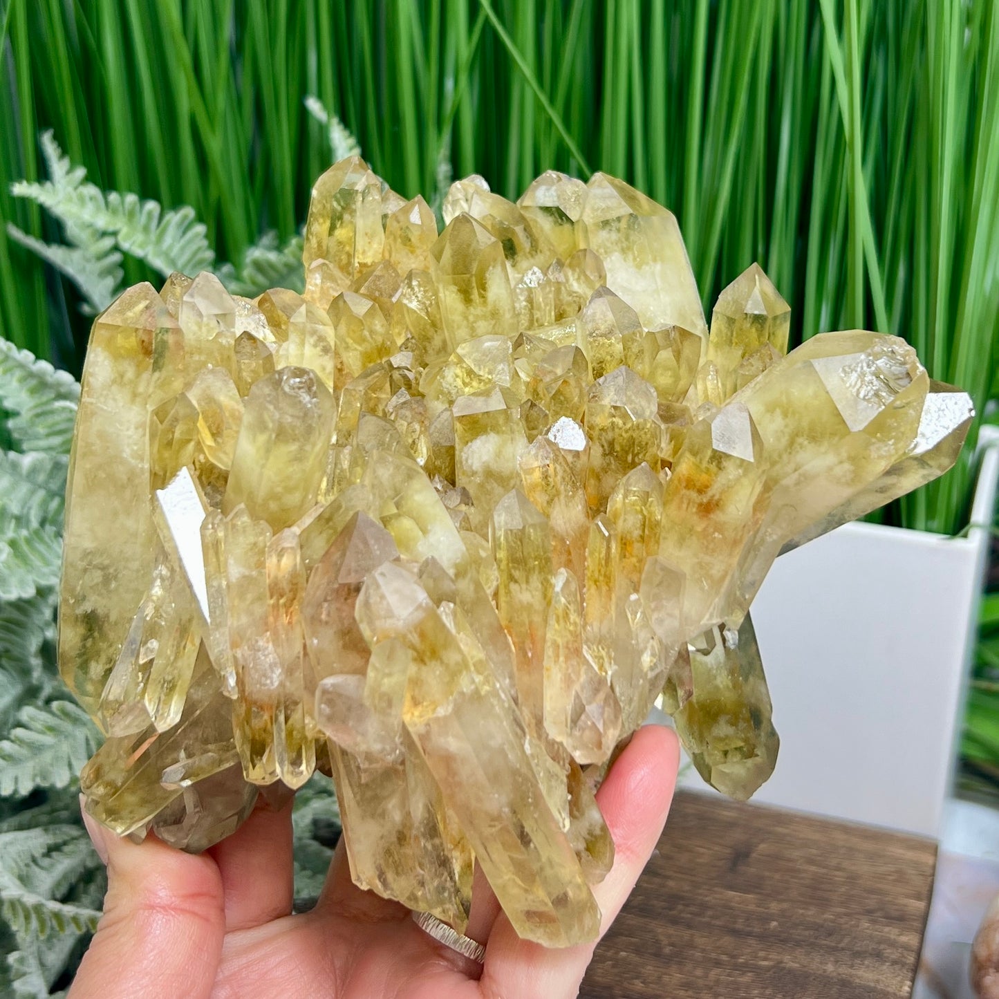 Smoky Citrine Cluster With Stand Raw Crystal Specimen 1130g