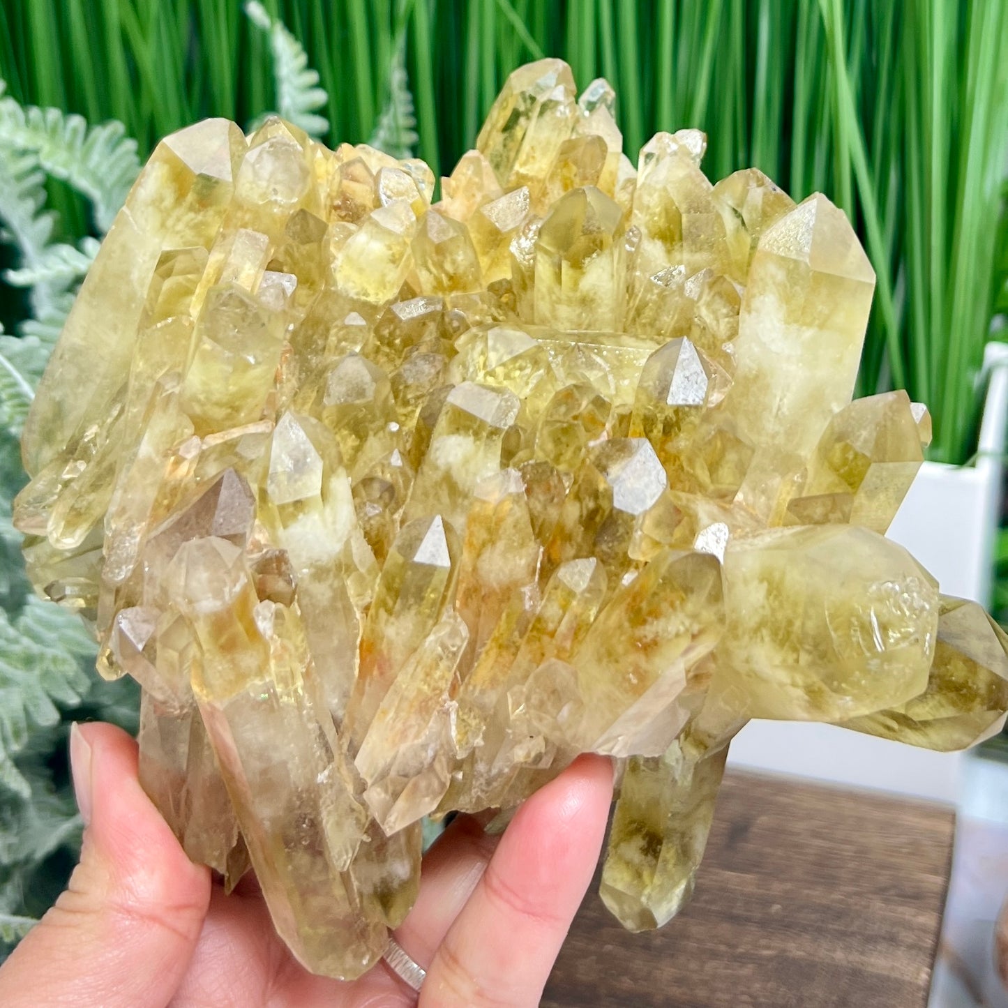 Smoky Citrine Cluster With Stand Raw Crystal Specimen 1130g