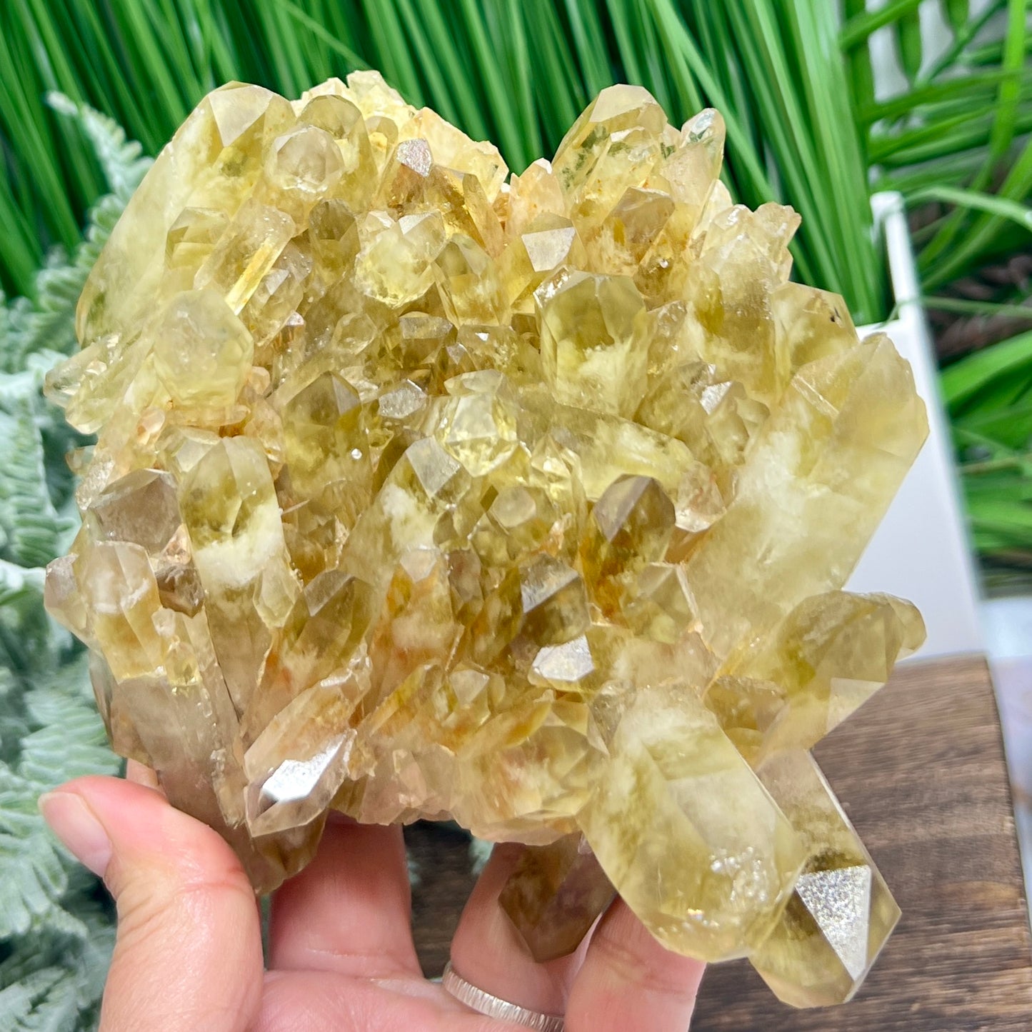 Smoky Citrine Cluster With Stand Raw Crystal Specimen 1130g