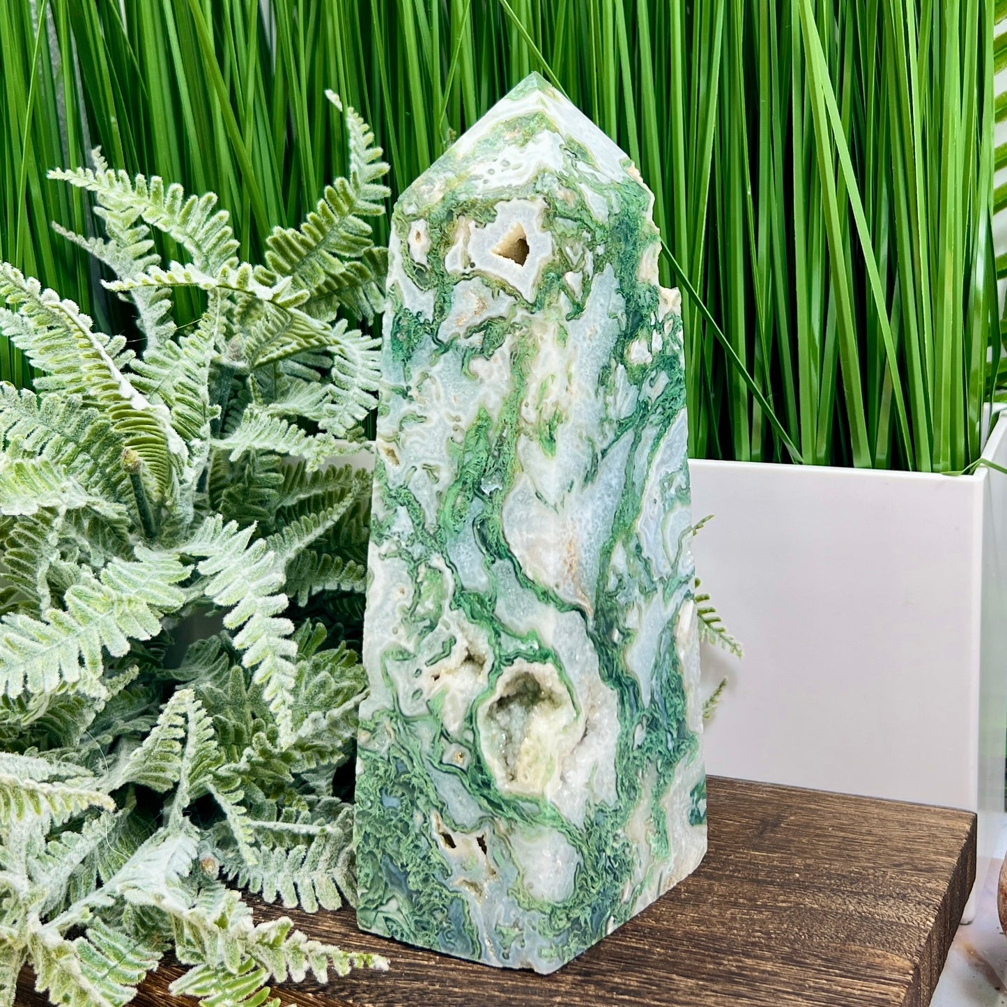 Tree Agate Tower Healing Crystal Generator 1548g 202mm