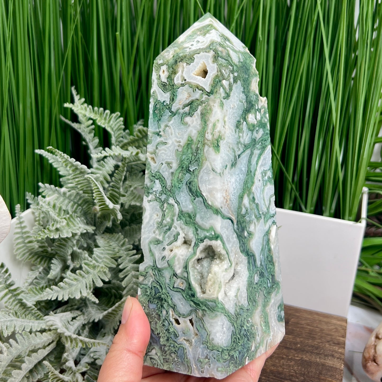 Tree Agate Tower Healing Crystal Generator 1548g 202mm