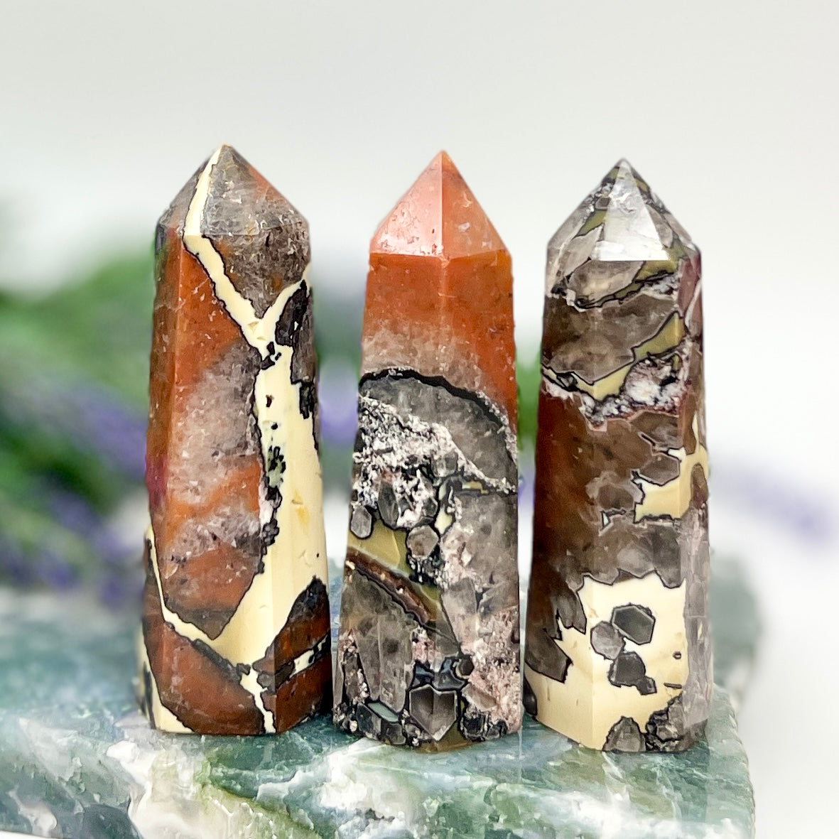 Mosaic Chalcedony Quartz Rare Points Towers Crystal Generators