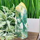 Moss Agate Tower Healing Crystal Generator 1354g 199mm