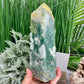 Moss Agate Tower Healing Crystal Generator 1354g 199mm