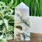 Multicoloured Moss Agate Blue Tower High Quality Crystal Generator 1132g 174mm