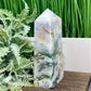 Multicoloured Moss Agate Blue Tower High Quality Crystal Generator 1132g 174mm