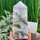 Multicoloured Moss Agate Blue Tower High Quality Crystal Generator 1132g 174mm