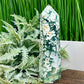 Moss Agate Tower Healing Crystal Generator 962g 203mm