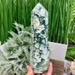 Moss Agate Tower Healing Crystal Generator 962g 203mm